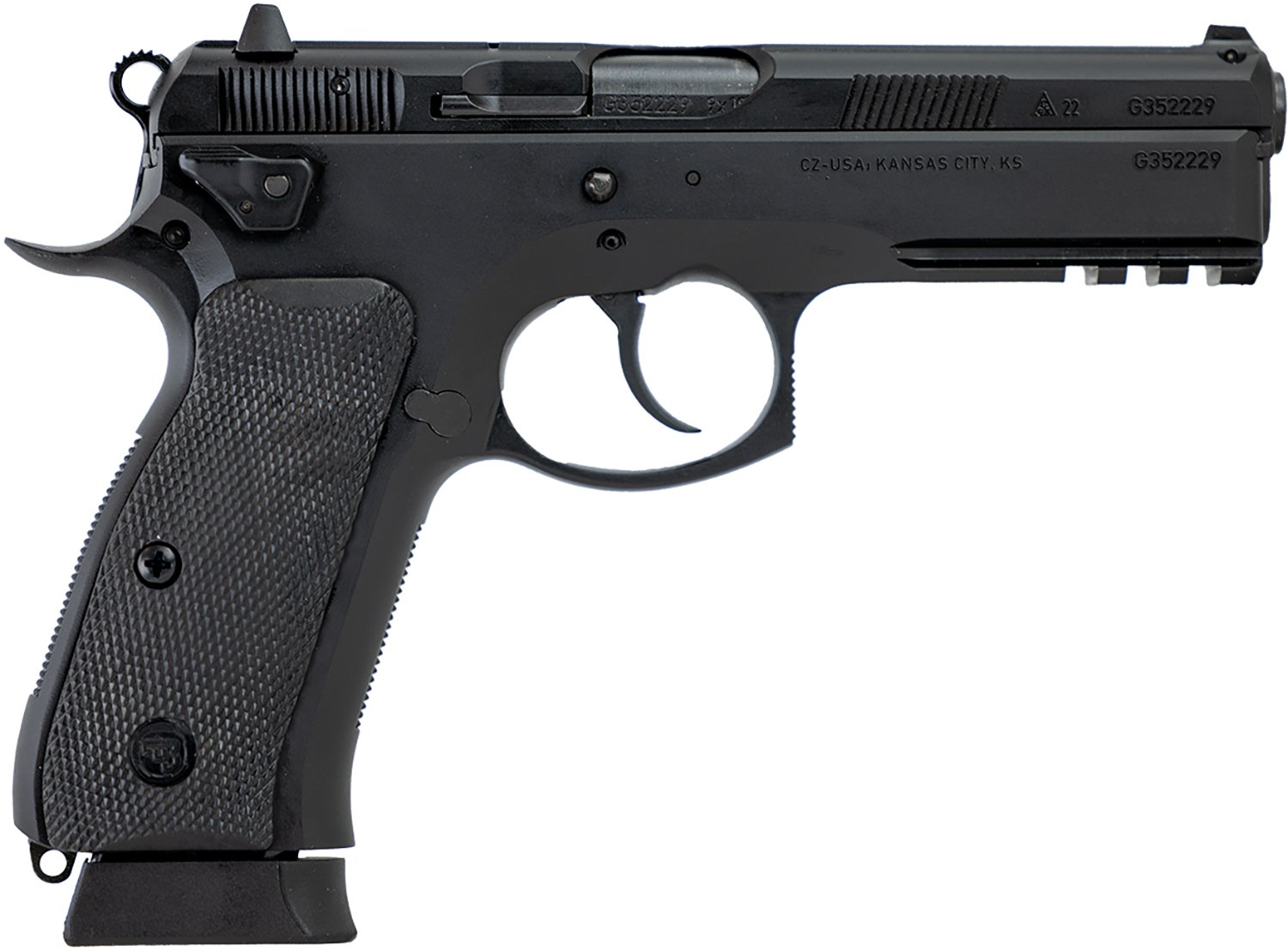 CZ-USA 89353 CZ 75 SP-01 Tactical 9mm Luger 19+1 4.60″ Black Nitride Steel Barrel, Black Serrated Steel Slide, Black Polycoat Steel Frame w/Beavertail & Picatinny Rail, Black Polymer Grip CZ-USA 89353 CZ 75 SP-01 Tactical 9mm Luger 19+1 4.60″ Black Nitride Steel Barrel, Black Serrated Steel Slide, Black Polycoat Steel Frame w/Beavertail & Picatinny Rail, Black Polymer Grip