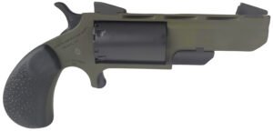 North American Arms NAATGHCB Green Huntsman Conversion 22 LR/22 Mag 5rd 2″ Heavy Vent Rib Barrel, OD Green Cerakote Steel Frame, Matte Black Cylinder, Black Cobblestone Rubber Grip
