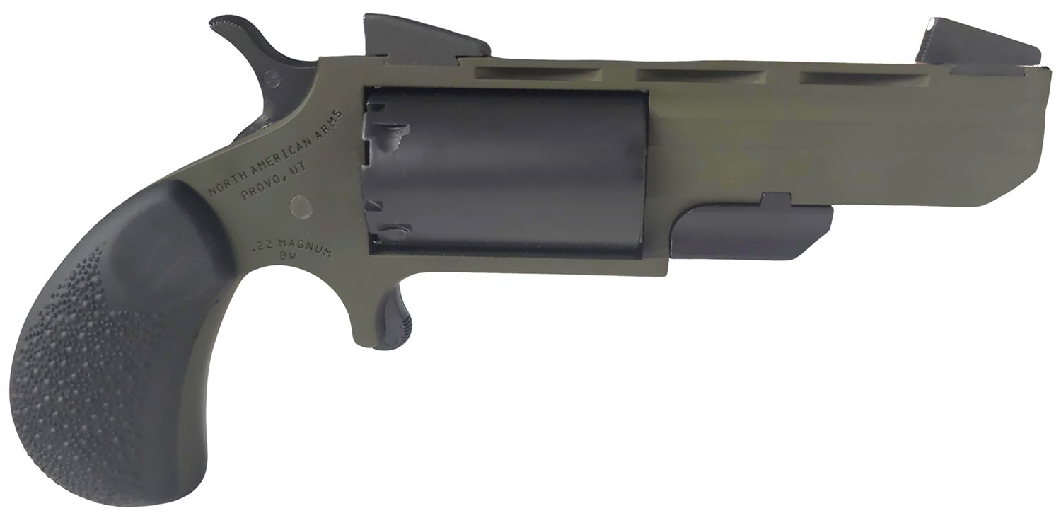 North American Arms TGHMB Green Huntsman 22 WMR 5 Shot 2″ OD Green Cerakote Heavy Vent Rib Barrel, OD Green Cerakote Steel Frame, Matte Black Cylinder, Black Cobblestone Rubber Grip, Exposed Hammer North American Arms TGHMB Green Huntsman 22 WMR 5 Shot 2″ OD Green Cerakote Heavy Vent Rib Barrel, OD Green Cerakote Steel Frame, Matte Black Cylinder, Black Cobblestone Rubber Grip, Exposed Hammer