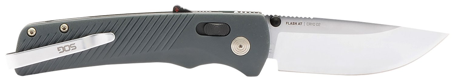 S.O.G SOG11181141 Flash AT EDC 3.45″ Folding Plain Satin Cryo D2 Steel Blade, Urban Grey GRN Handle, Peg Box Pkg S.O.G SOG11181141 Flash AT EDC 3.45″ Folding Plain Satin Cryo D2 Steel Blade, Urban Grey GRN Handle, Peg Box Pkg