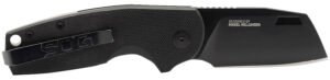 S.O.G SOG16030757 Stout SJ 2.60″ Folding Clip Point Plain Stonewashed Cryo D2 Steel Blade/ Black Textured G10 Handle Includes Belt Clip, Presentation Box