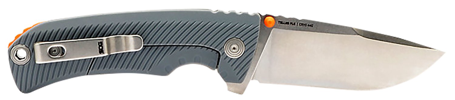 S.O.G SOG14060243 Tellus FLK 3.65″ Folding Clip Point Plain Stonewashed Cryo 440C SS Blade, Wolf Gray Textured GRN Handle, Blister Pack S.O.G SOG14060243 Tellus FLK 3.65″ Folding Clip Point Plain Stonewashed Cryo 440C SS Blade, Wolf Gray Textured GRN Handle, Blister Pack