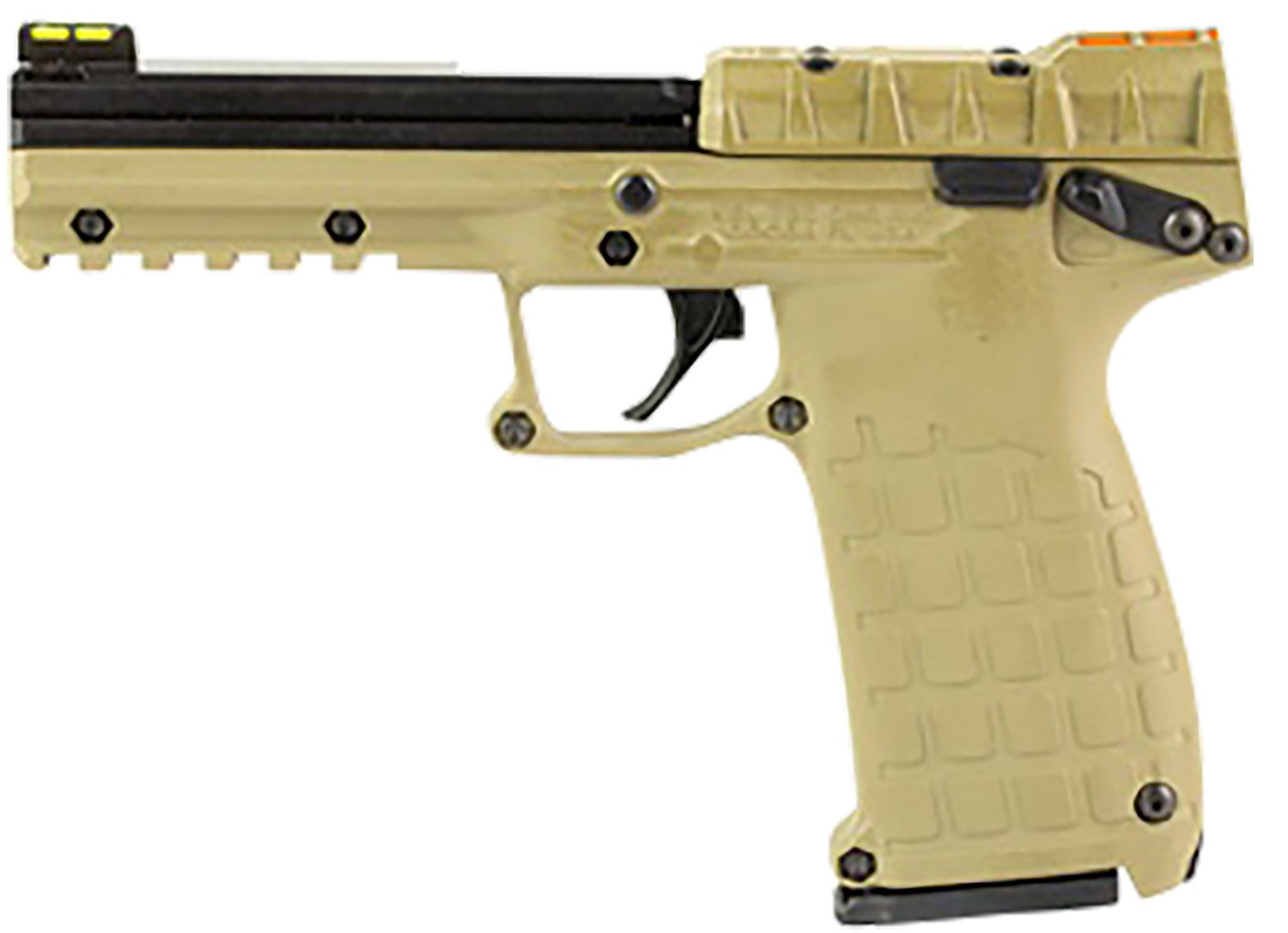 Kel-Tec PMR30TAN10 PMR30 22 WMR 10+1 4.30″ Black Fluted Steel Barrel, Black/Tan Serrated Slide, Tan Polymer Frame w/Picatinny Rail, Tan Textured Polymer Grip Kel-Tec PMR30TAN10 PMR30 22 WMR 10+1 4.30″ Black Fluted Steel Barrel, Black/Tan Serrated Slide, Tan Polymer Frame w/Picatinny Rail, Tan Textured Polymer Grip