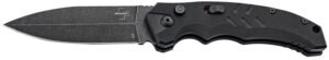 Boker 01BO796 Intention II  3.35" Folding Dagger Plain D2 Steel Blade Black G10 Handle