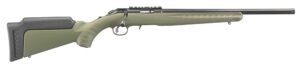 Ruger 8336 American Rimfire Sports South Exclusive Full Size 17 HMR 9+1 18″ Satin Blued Steel Threaded Barrel & Alloy Steel Receiver w/Scope Rail, Green Fixed Synthetic Stock, Right Hand