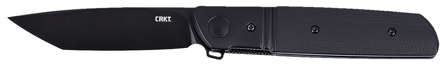 CRKT 5720K Bamboozled 3.31" Folding Tanto Plain Black Oxide D2 Steel Blade, Black G10/SS Handle