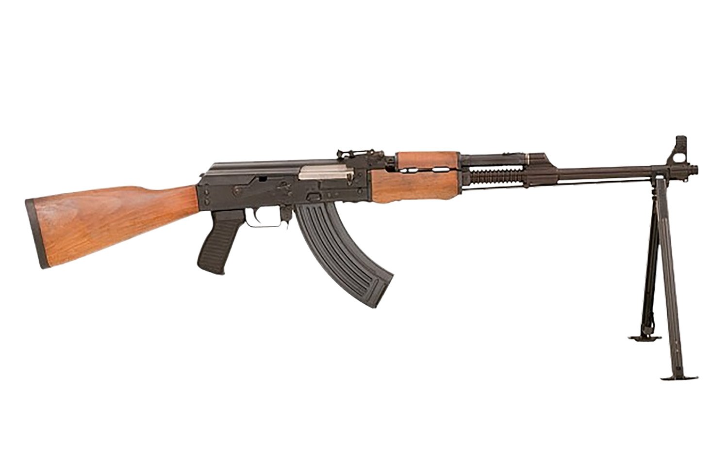 Zastava Arms Usa ZR72762W ZPAP M72 RPK 7.62x39mm 30+1 21" Black Finned Barrel Black, Black Steel Receiver, Fixed Walnut Stock, Detachable Bipod