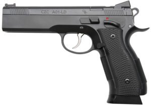 Cz Custom Shop 96336 A01-LD  9mm Luger 19+1 5″ Match Grade Bull Barrel, Black Optic Cut/Serrated Steel Slide, Black Polycoat Steel Frame w/Beavertail, Black G10 Grip, Long Dustcover