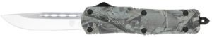 CobraTec Knives MWDFS3DNS FS-3  Medium 3″ OTF Drop Point Plain D2 Steel Blade, 4.50″ Woodland Camo Aluminum Alloy Handle