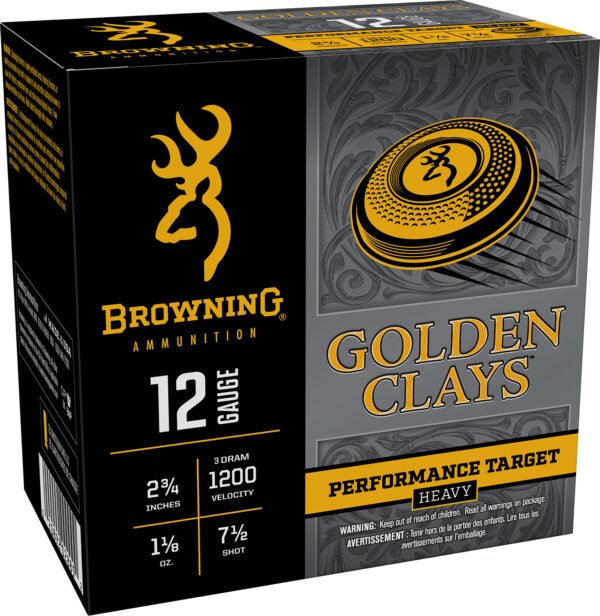 Browning Ammo BGC12M7 Golden Clays  12Gauge 2.75" 1 1/8oz 7.5Shot 25 Per Box/10 Case