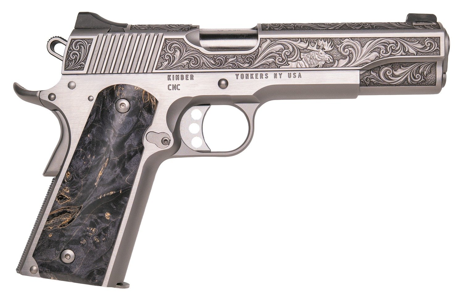 Cnc Firearms CNCWILDLIFE45 Kimber 1911 Wildlife Sports South Exclusive 45 ACP 7+1 5″ Burled Maple Wood Grip Cnc Firearms CNCWILDLIFE45 Kimber 1911 Wildlife Sports South Exclusive 45 ACP 7+1 5″ Burled Maple Wood Grip