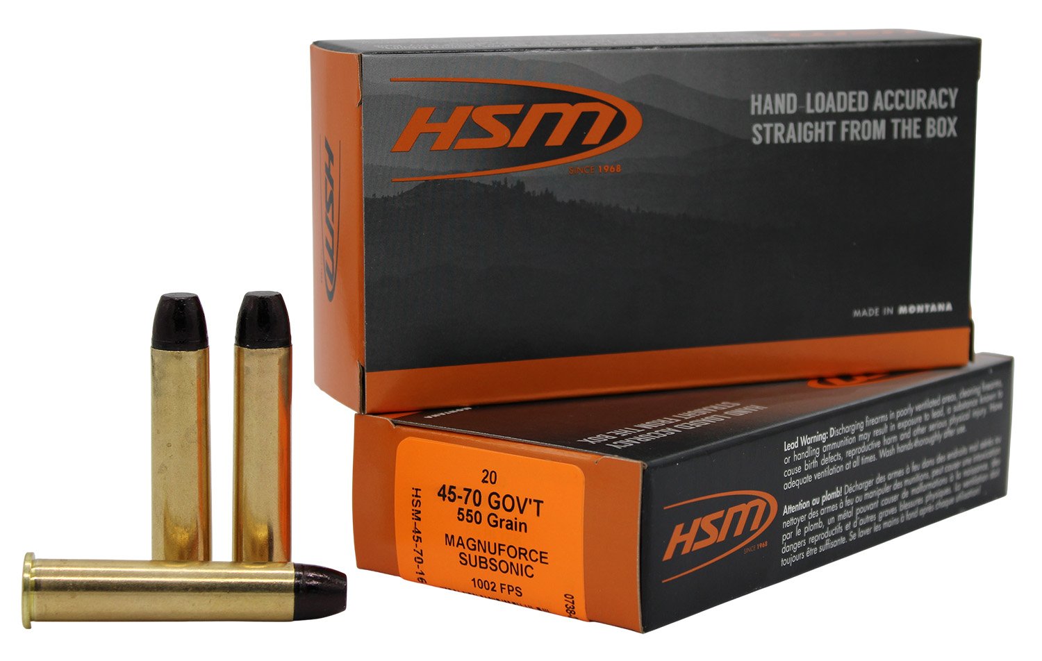 HSM 457016N 45-70Gov 550gr Hard Cast Long Flat Nose 20 Per Box/25 Case HSM 457016N 45-70Gov 550gr Hard Cast Long Flat Nose 20 Per Box/25 Case