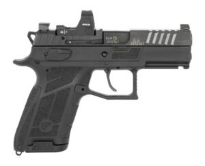 CZ-USA 91604 P-09 C Nocturne Compact 9mm Luger 15+1 3.75″ Black Steel Serrated w/Optic Slide, Black Polymer Frame w/Picatinny Rail, Interchangeable Backstrap Grip, Viridian RFX-15
