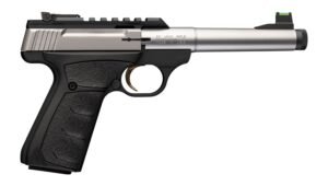 Browning 051618490 Buck Mark Plus Camper SR 22 LR 10+1 5.90" Matte Blued Bull Threaded Barrel, Picatinny Rail Receiver, Aluminum Frame, Black Overmolded UFX Grip