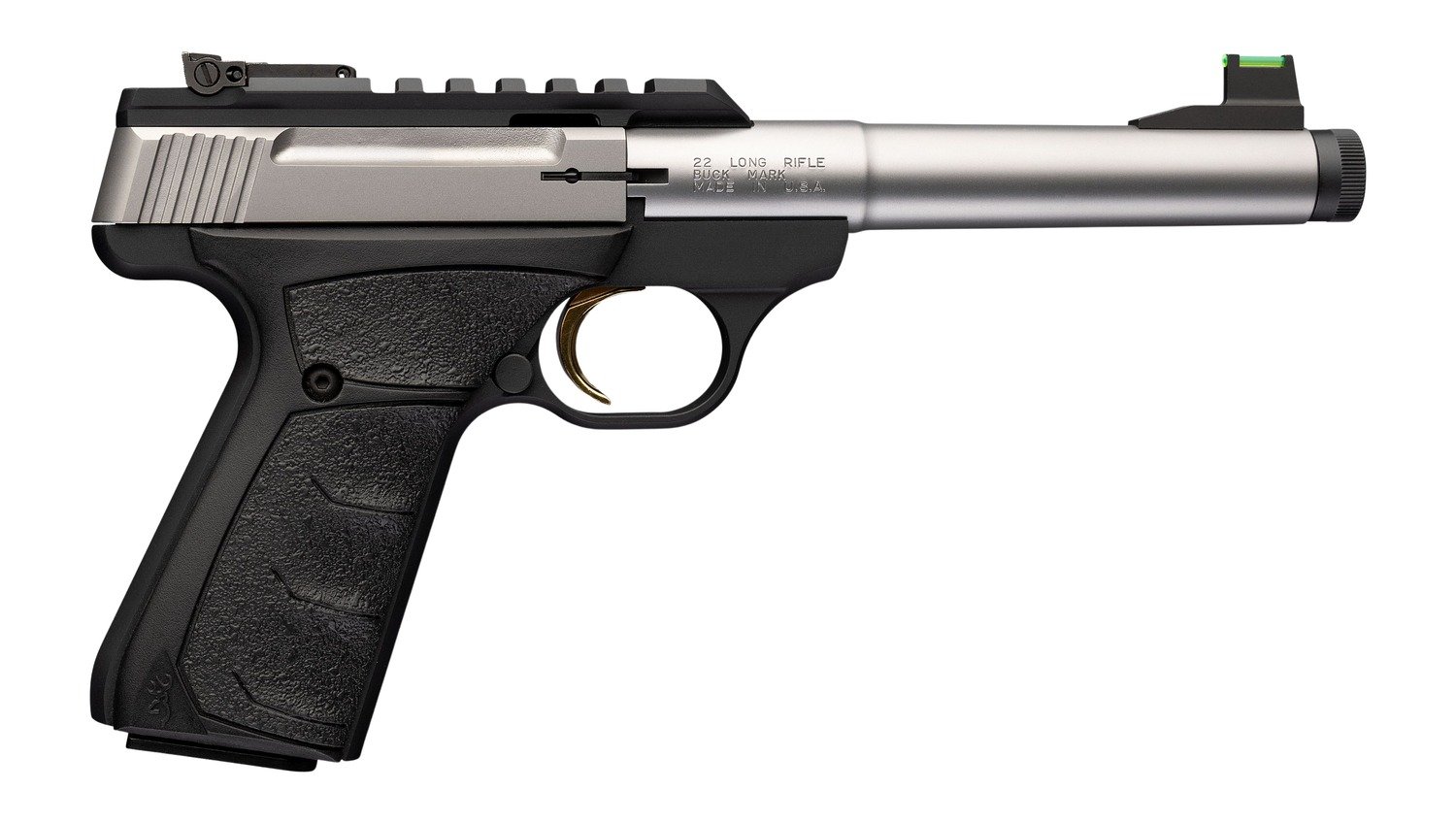 Browning 051618490 Buck Mark Plus Camper SR 22 LR 10+1 5.90″ Matte Blued Bull Threaded Barrel, Picatinny Rail Receiver, Aluminum Frame, Black Overmolded UFX Grip Browning 051618490 Buck Mark Plus Camper SR 22 LR 10+1 5.90″ Matte Blued Bull Threaded Barrel, Picatinny Rail Receiver, Aluminum Frame, Black Overmolded UFX Grip