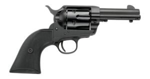 Pietta PFI38ALLOYAS312CB 38 Super 6 Shot 3.50″ Matte Black Steel Frame & Barrel, Black Checkered Grip