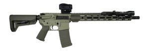 Shark Coast Tactical SCC04137GKNL Grassy Knoll Bundle 5.56 NATO 30+1 16″ Black Melonite Threaded Barrel, 2-Tone Green Cerakote Aluminum Receiver w/Picatinny Rail, M-LOK Handguard, Magpul MOE SL OD Gre