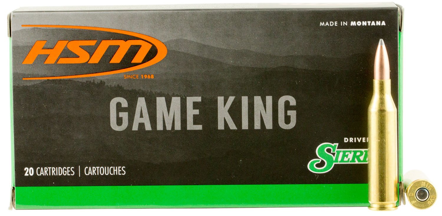 HSM 24317N Game King 243 Win 100 gr Sierra GameKing Spitzer Boat Tail 20 Per Box/ 25 Case
