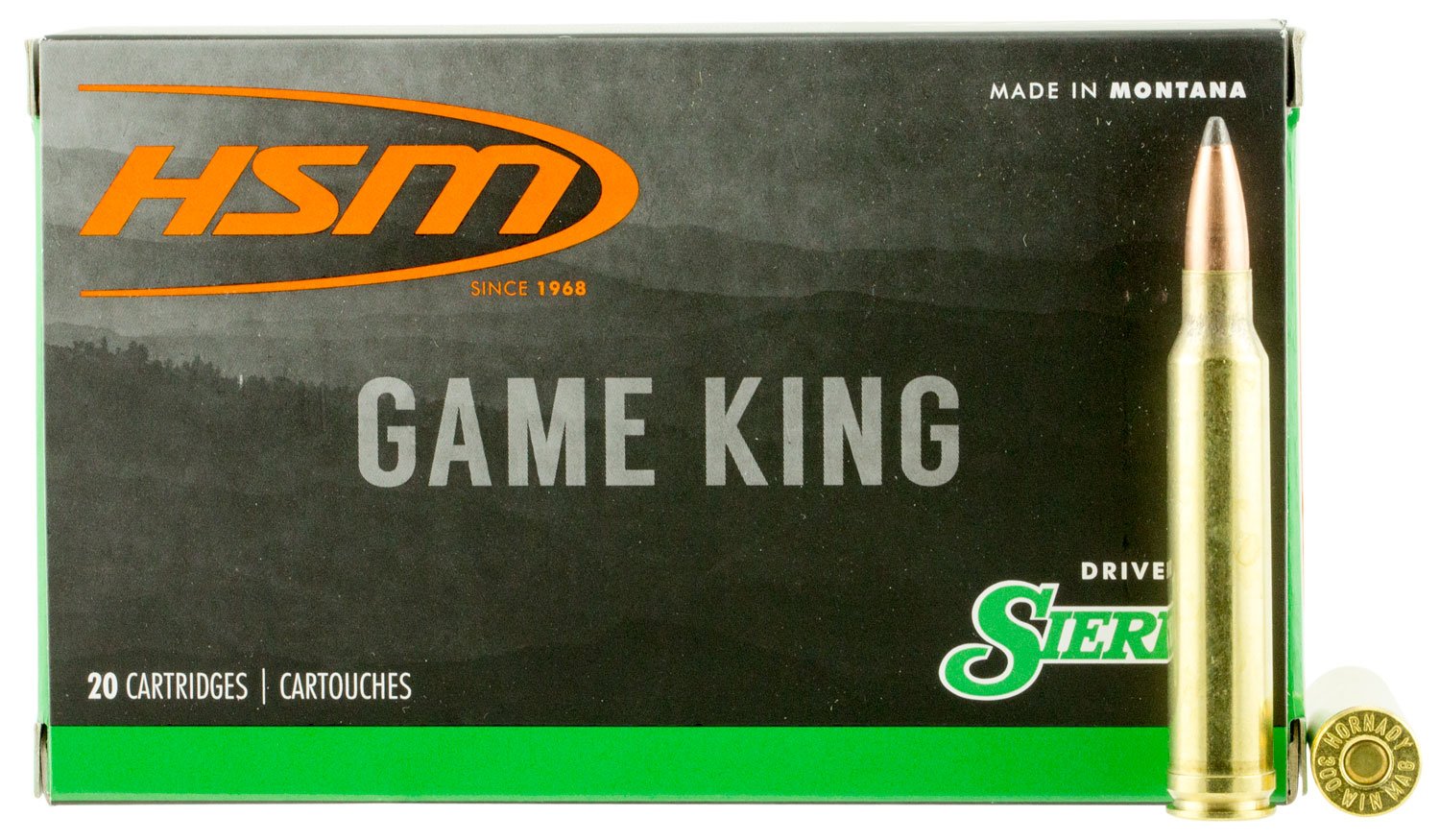 HSM 300WINMAG41N Game King 300 Win Mag 180 gr Sierra GameKing Spitzer Boat Tail 20 Per Box/ 20 Case