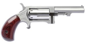 North American Arms SW250 Sidewinder  Small Frame 22 WMR 5 Shot 2.50″ Stainless Steel Barrel, Frame & Cylinder, Rosewood Birdshead Grip Exposed Hammer