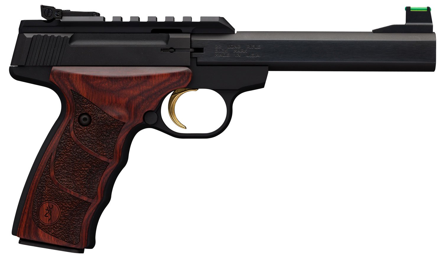 Browning 051533490 Buck Mark Plus 22 LR 10+1 5.50″ Slab Side Barrel Matte Black Serrated Steel/Optic Ready Slide & Aluminum Frame Rosewood Finger Grooved Ultragrip DX Grip Browning 051533490 Buck Mark Plus 22 LR 10+1 5.50″ Slab Side Barrel Matte Black Serrated Steel/Optic Ready Slide & Aluminum Frame Rosewood Finger Grooved Ultragrip DX Grip