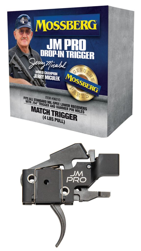 Mossberg 96010 JM Pro Adjustable Match AR Drop-In Trigger, Fits AR15s & AR10s w/.154″ Trigger & Hammer Pin Holes, Factory-Set 4 Pound Pull Weight Mossberg 96010 JM Pro Adjustable Match AR Drop-In Trigger, Fits AR15s & AR10s w/.154″ Trigger & Hammer Pin Holes, Factory-Set 4 Pound Pull Weight