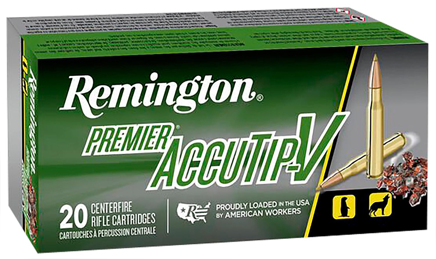 Remington Ammunition 29184 Premier Accutip-V 223Rem 50gr AccuTip V Boat Tail 20 Per Box/10 Case Remington Ammunition 29184 Premier Accutip-V 223Rem 50gr AccuTip V Boat Tail 20 Per Box/10 Case