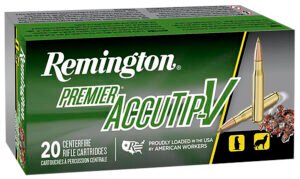 Remington Ammunition 29186 Premier Accutip-V 22-250Rem 50gr AccuTip V Boat Tail 20 Per Box/10 Case