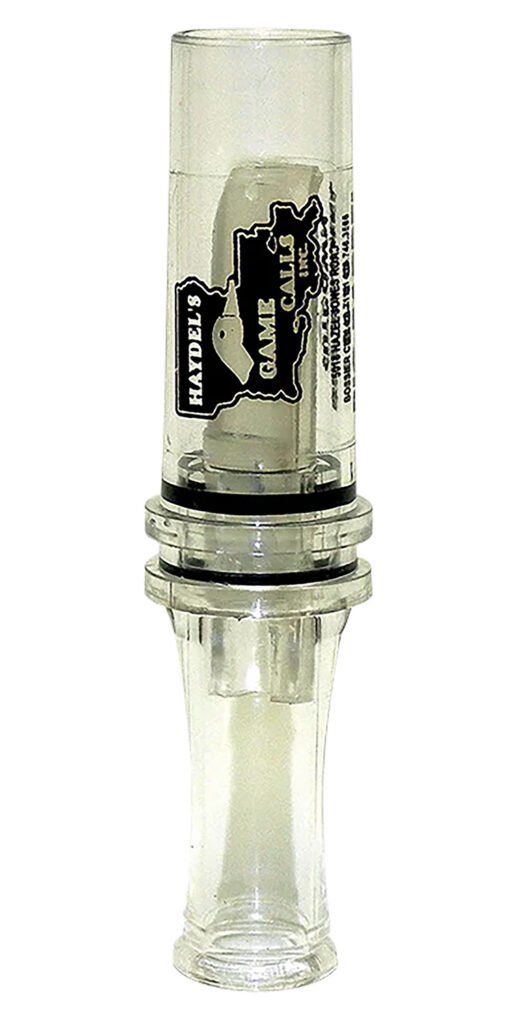 Haydel's Game Calls BC10 Big Barreled  Open Call Single Reed Mallard Sounds Attracts Ducks Clear Plastic