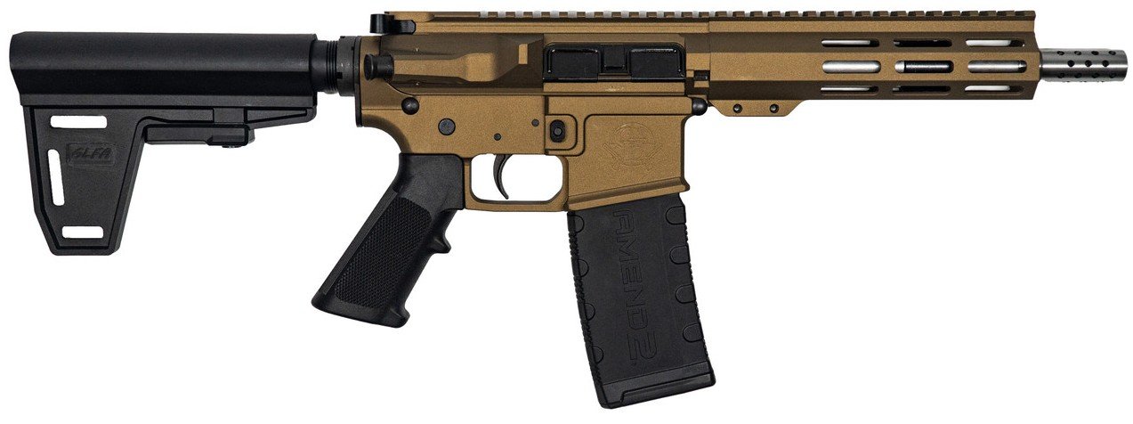 GLFA 223 WYLDE BRACED PISTOL BRONZE 7.5IN BARREL 7.125IN MLOK STYLE RAIL 30RD GFORCE ARMS ADJUSTABLE ACE OF BRACE GL15223SSPB BRZ