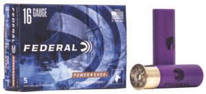 Federal F1641B Power-Shok Magnum 16Gauge 2.75″ 12Pellets 1 3/16oz 1BuckShot 5 Per Box/50 Case