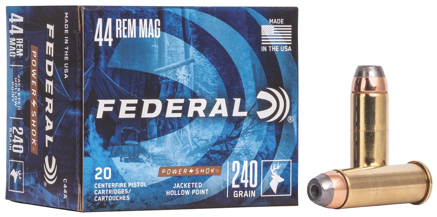 Federal C44A Power-Shok Handgun 44RemMag 240gr Jacketed Hollow Point 20 Per Box/25 Case Federal C44A Power-Shok Handgun 44RemMag 240gr Jacketed Hollow Point 20 Per Box/25 Case