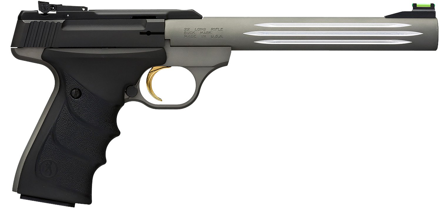 Browning 051462490 Buck Mark Lite *CA Compliant 22 LR 10+1 7.25″ Matte Gray Fluted Barrel, Matte Black Serrated Steel Slide, Matte Gray Aluminum Frame, Black Ultragrip RX Grips Browning 051462490 Buck Mark Lite *CA Compliant 22 LR 10+1 7.25″ Matte Gray Fluted Barrel, Matte Black Serrated Steel Slide, Matte Gray Aluminum Frame, Black Ultragrip RX Grips
