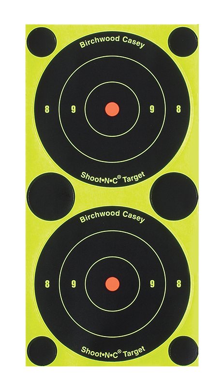 Birchwood Casey 34375 Shoot-N-C Reactive Target Self-Adhesive Paper Black/Yellow 3" Bullseye 240 Pack