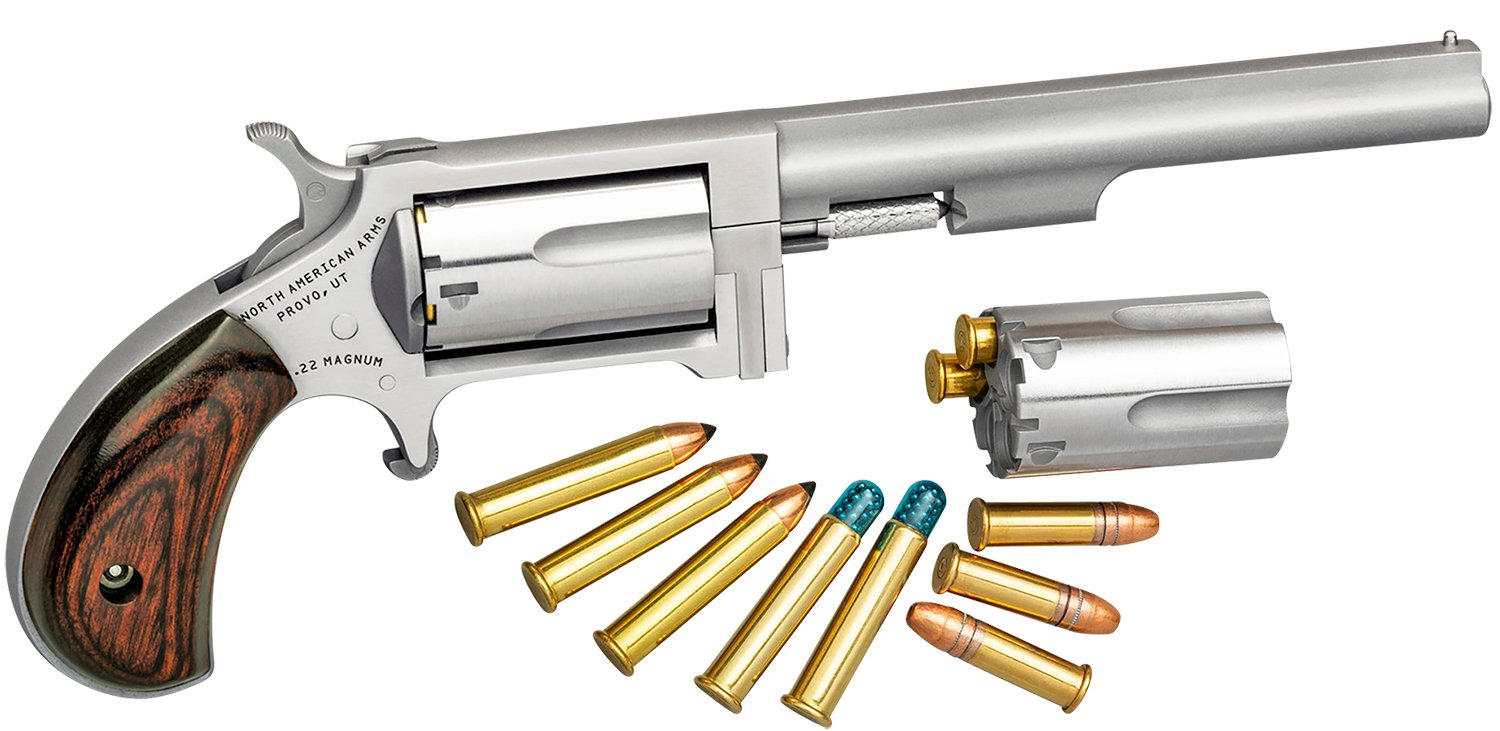 North American Arms SWC4 Sidewinder *CA Compliant 22 LR/22 WMR 5 Shot 4″ Stainless Steel Barrel, Stainless Steel Frame, Stainless Cylinder, Rosewood Birdshead Grip, Exposed Hammer North American Arms SWC4 Sidewinder *CA Compliant 22 LR/22 WMR 5 Shot 4″ Stainless Steel Barrel, Stainless Steel Frame, Stainless Cylinder, Rosewood Birdshead Grip, Exposed Hammer