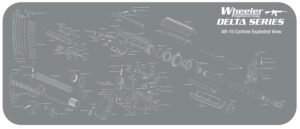 Wheeler 156824 AR-15 Maintenance Mat Delta Gray/White Neoprene Top w/Rubber Back 20″x47″ AR-15 Parts Diagram