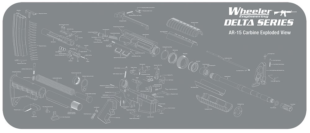 Wheeler 156824 AR-15 Maintenance Mat Delta Gray/White Neoprene Top w/Rubber Back 20″x47″ AR-15 Parts Diagram Wheeler 156824 AR-15 Maintenance Mat Delta Gray/White Neoprene Top w/Rubber Back 20″x47″ AR-15 Parts Diagram