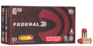 Federal AE40SJ1 American Eagle Syntech Range  40S&W 165gr Total Syntech Jacket Flat Nose 50 Per Box/10 Case