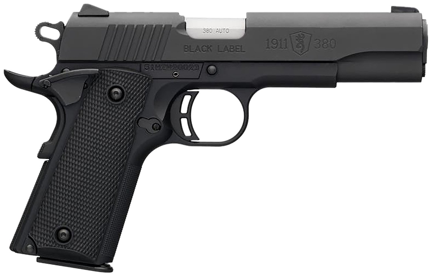 Browning 051904492 1911 Black Label Full Size Frame 380 ACP 8+1 4.25″ Matte Stainless Steel Barrel, Serrated Steel Slide, Matte Black Polymer Frame w/Beavertail, Black Polymer Grip, Right Hand Browning 051904492 1911 Black Label Full Size Frame 380 ACP 8+1 4.25″ Matte Stainless Steel Barrel, Serrated Steel Slide, Matte Black Polymer Frame w/Beavertail, Black Polymer Grip, Right Hand