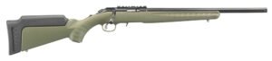 Ruger 8334 American Rimfire Sports South Exclusive Full Size 22 LR 10+1 18″ Satin Blued Threaded Barrel & Alloy Steel Receiver w/Scope Rail, Green Fixed Synthetic Stock, Right Hand
