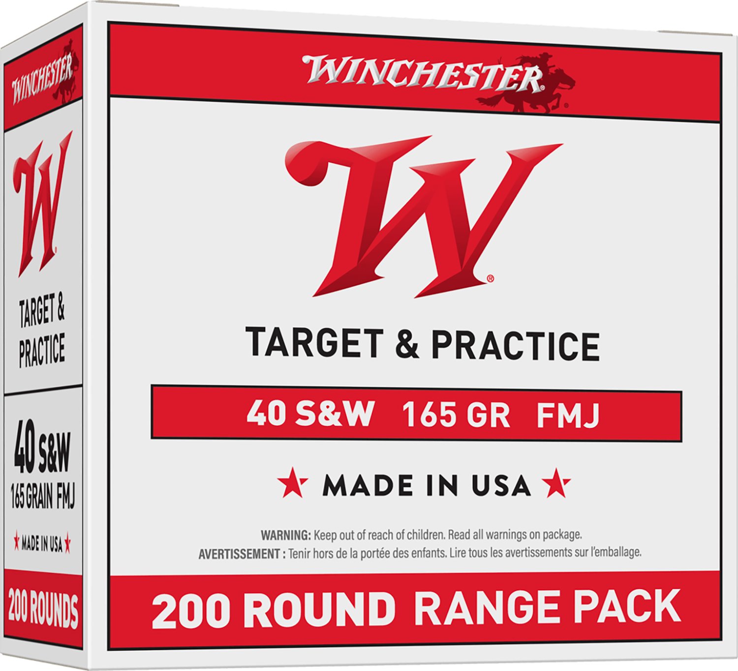 Winchester Ammo USA40W USA Range Pack 40S&W 165gr Full Metal Jacket 200 Per Box/3 Case
