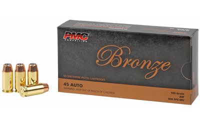 PMC BRNZ 45ACP 185GR JHP 50/1000 PMC BRNZ 45ACP 185GR JHP 50/1000