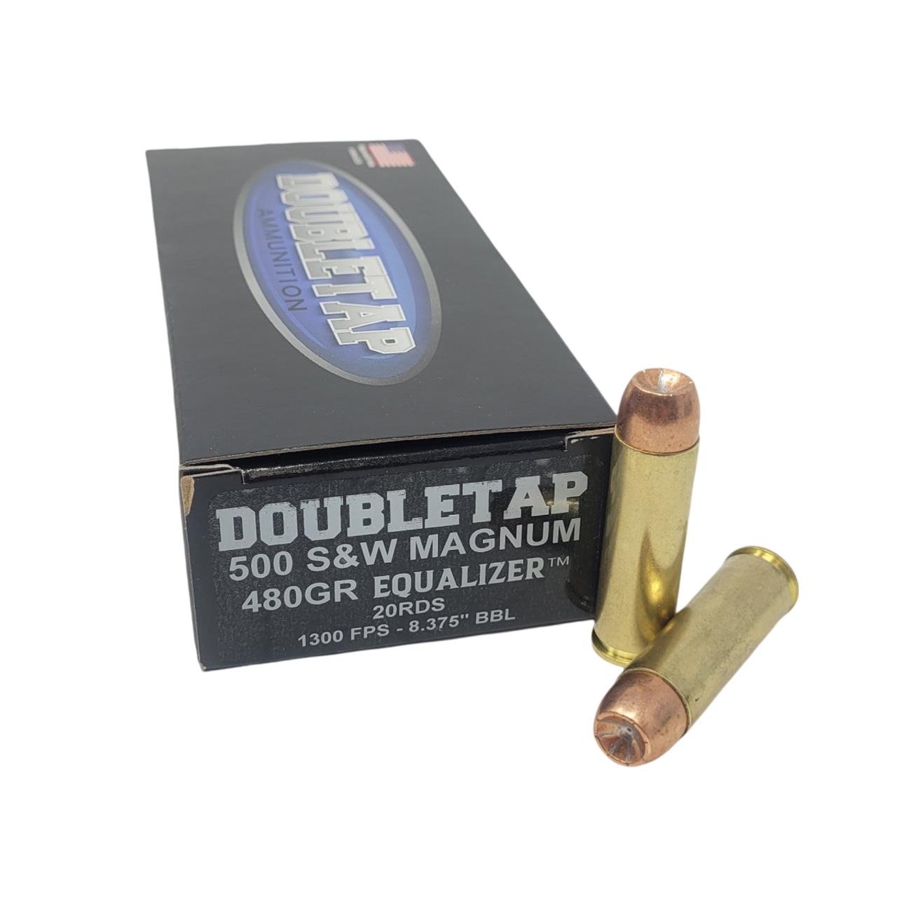 Double Tap 500 Equalizer Handgun Ammunition .500 S&W 455gr HP 1801 fps 20/ct Double Tap 500 Equalizer Handgun Ammunition .500 S&W 455gr HP 1801 fps 20/ct