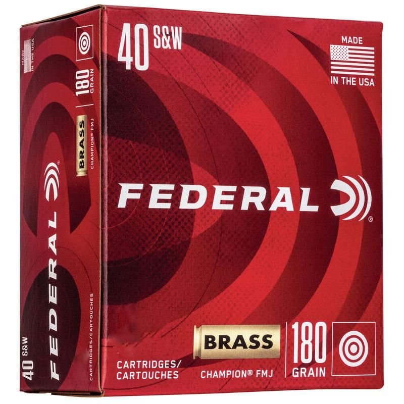 Federal Champion Handgun Ammunition .40 S&W 180gr FMJ 1000 fps 400/ct (Bulk Box) Federal Champion Handgun Ammunition .40 S&W 180gr FMJ 1000 fps 400/ct (Bulk Box)