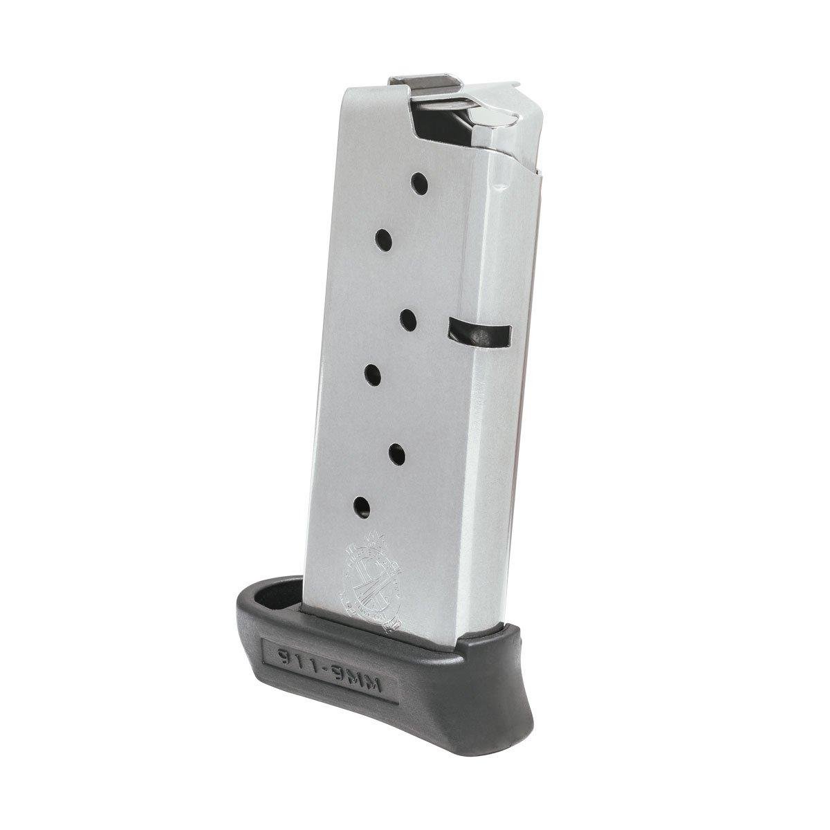 Springfield 911 Stainless Steel Magazine w/ Pinky Extension 9mm 7/rd Springfield 911 Stainless Steel Magazine w/ Pinky Extension 9mm 7/rd