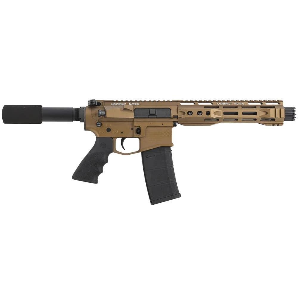 Juggernaut CA Roster AR-15 Handgun 5.56 10rd Magazine 8.5″ Barrel Cerakote Burnt Bronze Juggernaut CA Roster AR-15 Handgun 5.56 10rd Magazine 8.5″ Barrel Cerakote Burnt Bronze