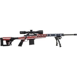Howa M1500 Flag APC Chassis Rifle 6.5 Creedmoor 10rd Magazines(3) 24″ Threaded Barrel 2 Grips