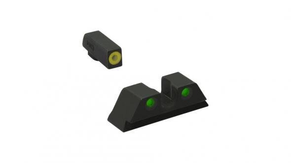 Meprolight ML41766 Hyper-Bright Yellow Ring Front/Green Rear Sights for S&W M&P Fullsize Compact Subcompact (Not Shield Models) Meprolight ML41766 Hyper-Bright Yellow Ring Front/Green Rear Sights for S&W M&P Fullsize Compact Subcompact (Not Shield Models)