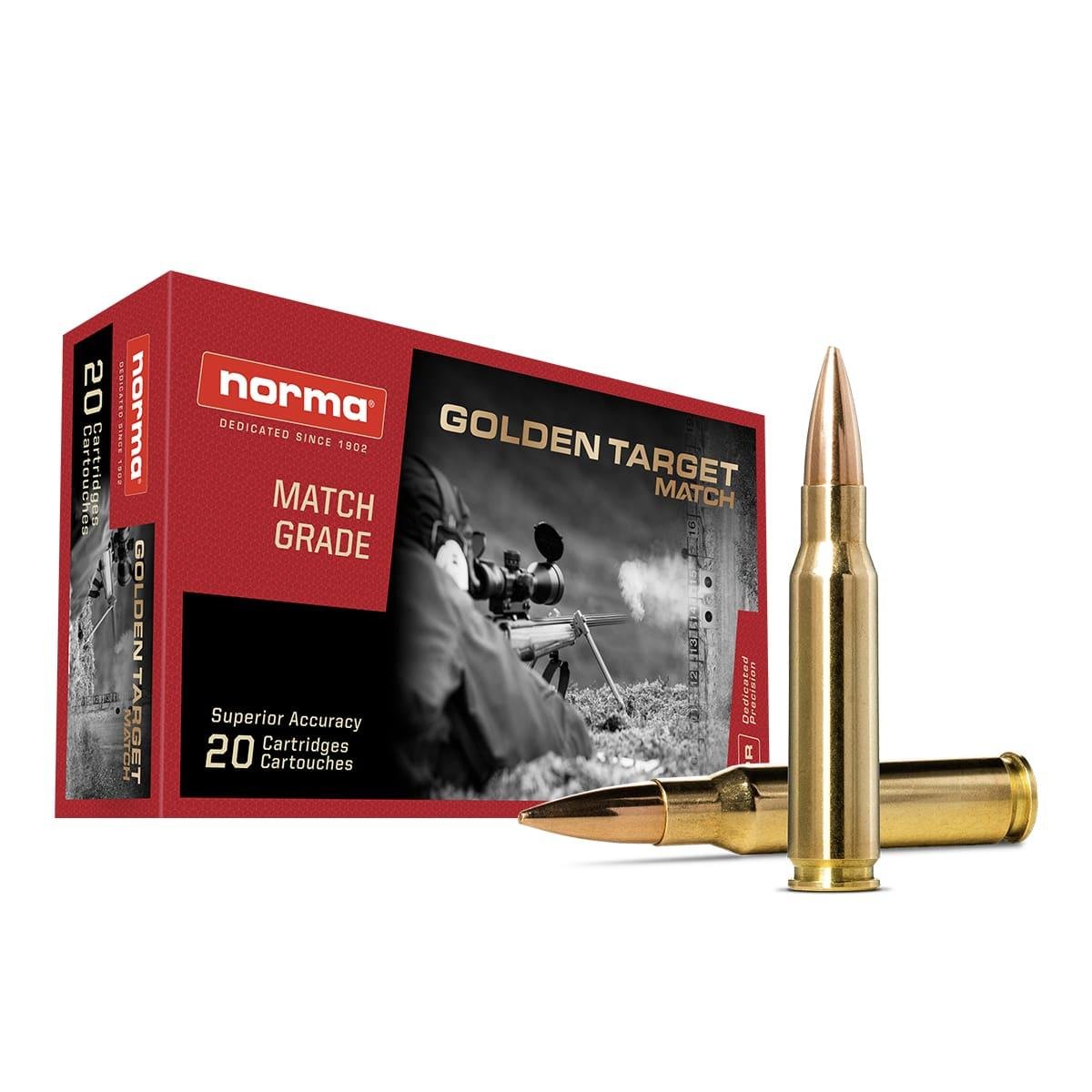 Norma Golden Target Match Rifle Ammunition .308 Win 175gr HPBT 2610 fps 20/ct Norma Golden Target Match Rifle Ammunition .308 Win 175gr HPBT 2610 fps 20/ct
