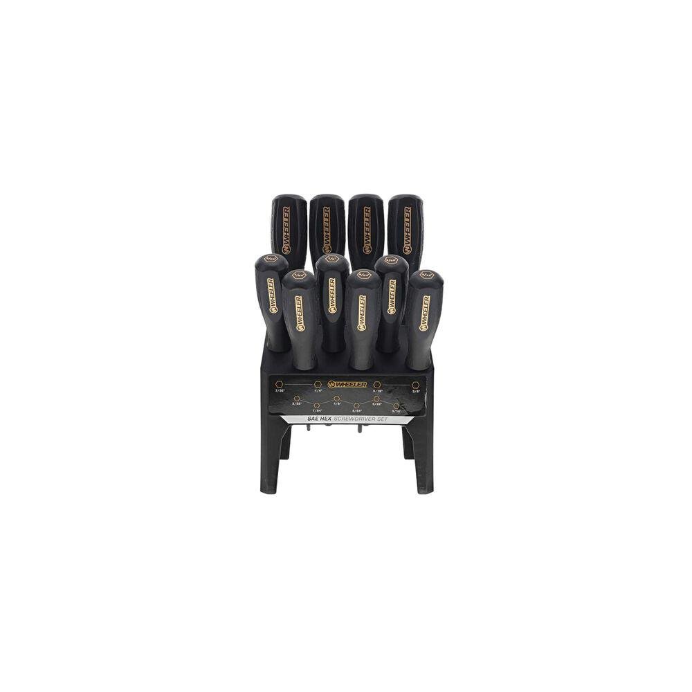 Wheeler 10 Piece SAE Hex Benchtop Screwdriver Set Black Wheeler 10 Piece SAE Hex Benchtop Screwdriver Set Black